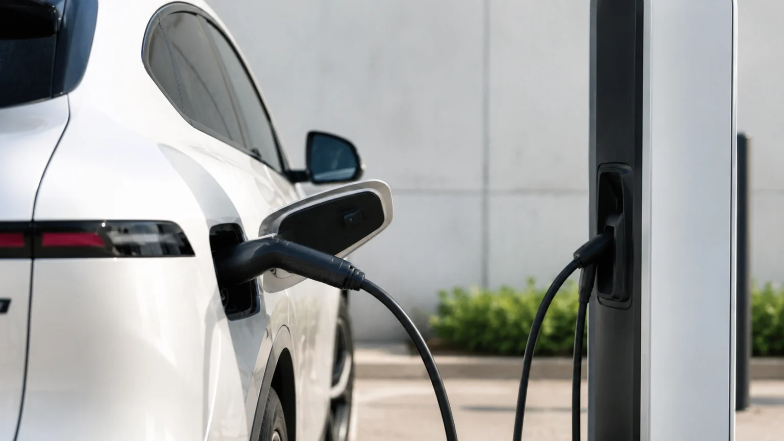 Electric vehicle charging, illustrating rising copper demand from EVs