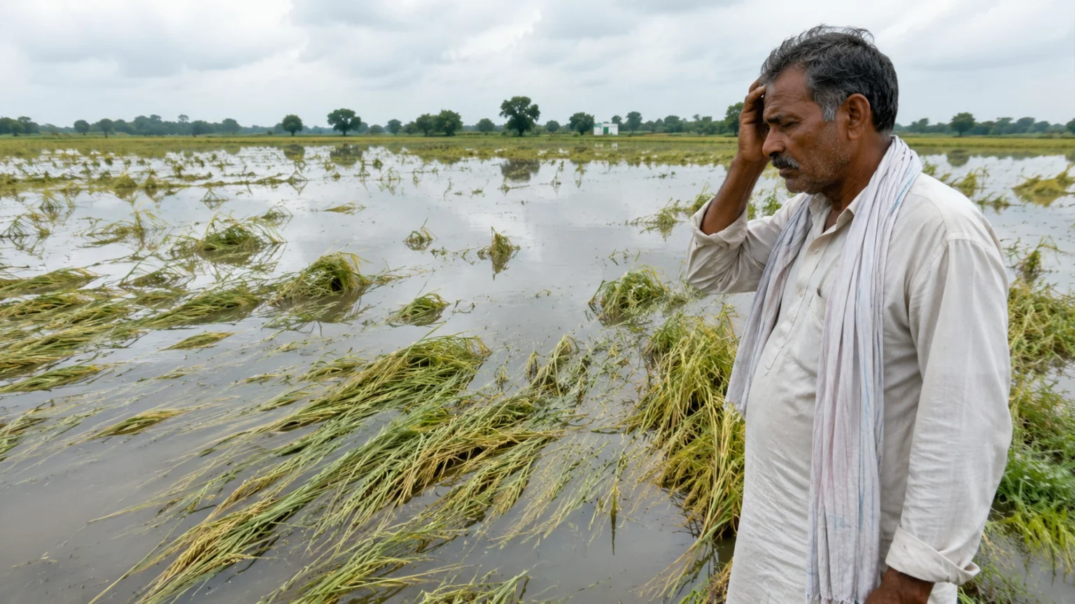 Crop Insurance covering flood damage to farmer's crops
